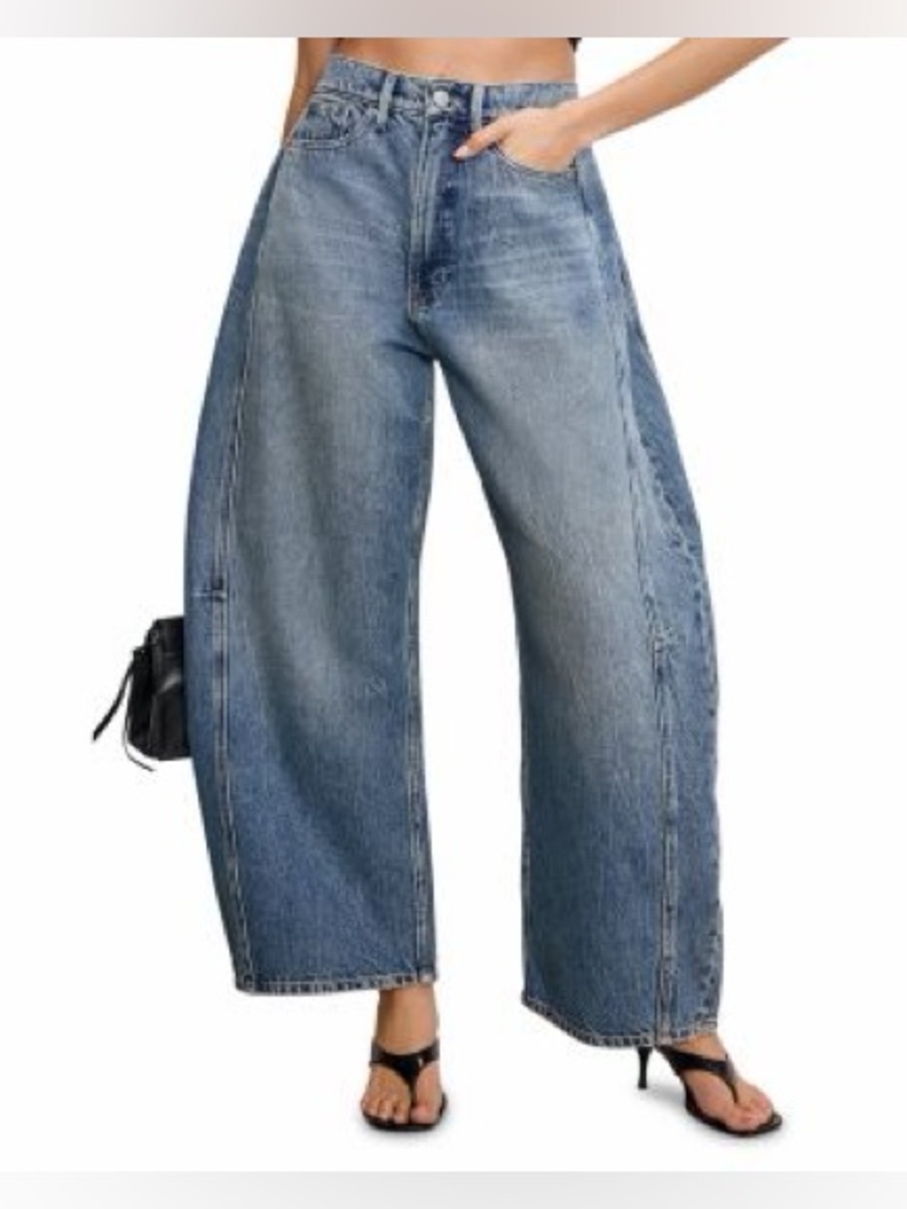 Good American Good Extreme Barrel Jeans Size 8